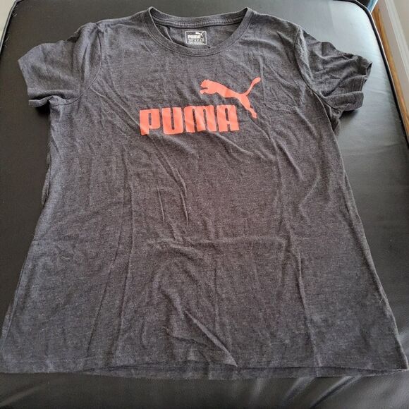 Puma Gray T-Shirt with Red Logo - Picture 1 of 3